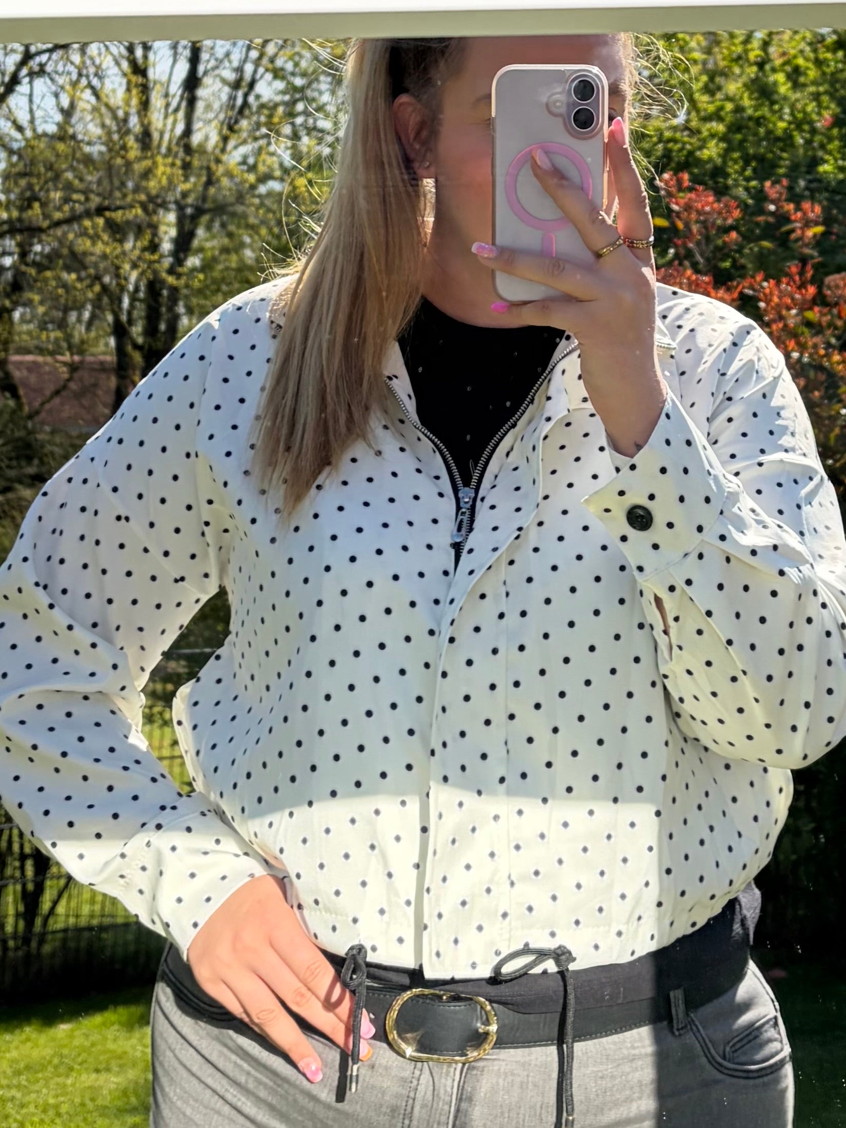 Zip Jacke 'Polka-Dot'