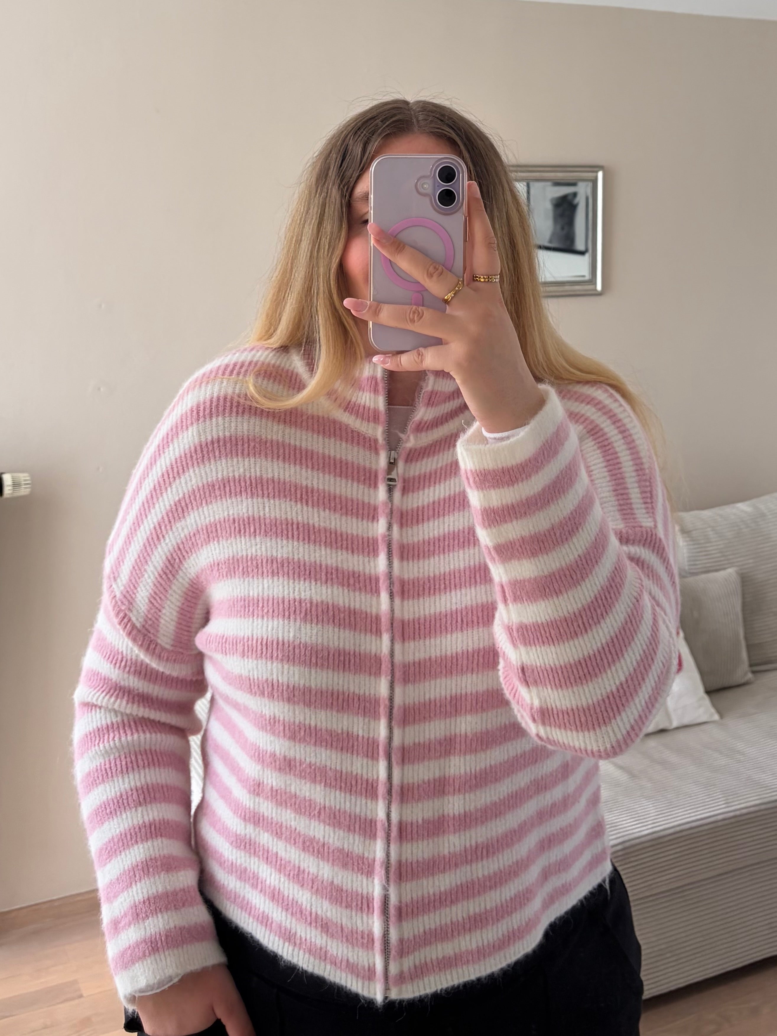 Zipper 'Ruby' rosa weiß