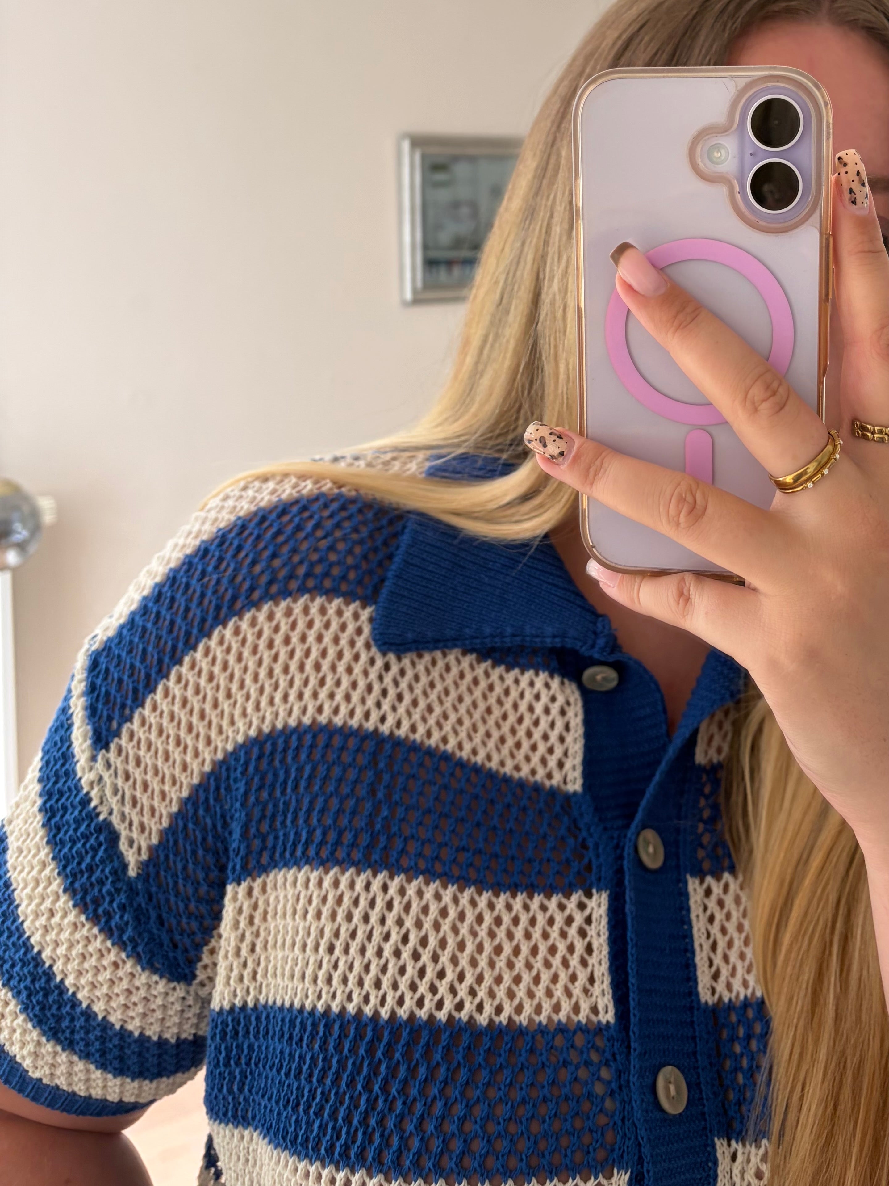 Häkel Cardigan Stripe