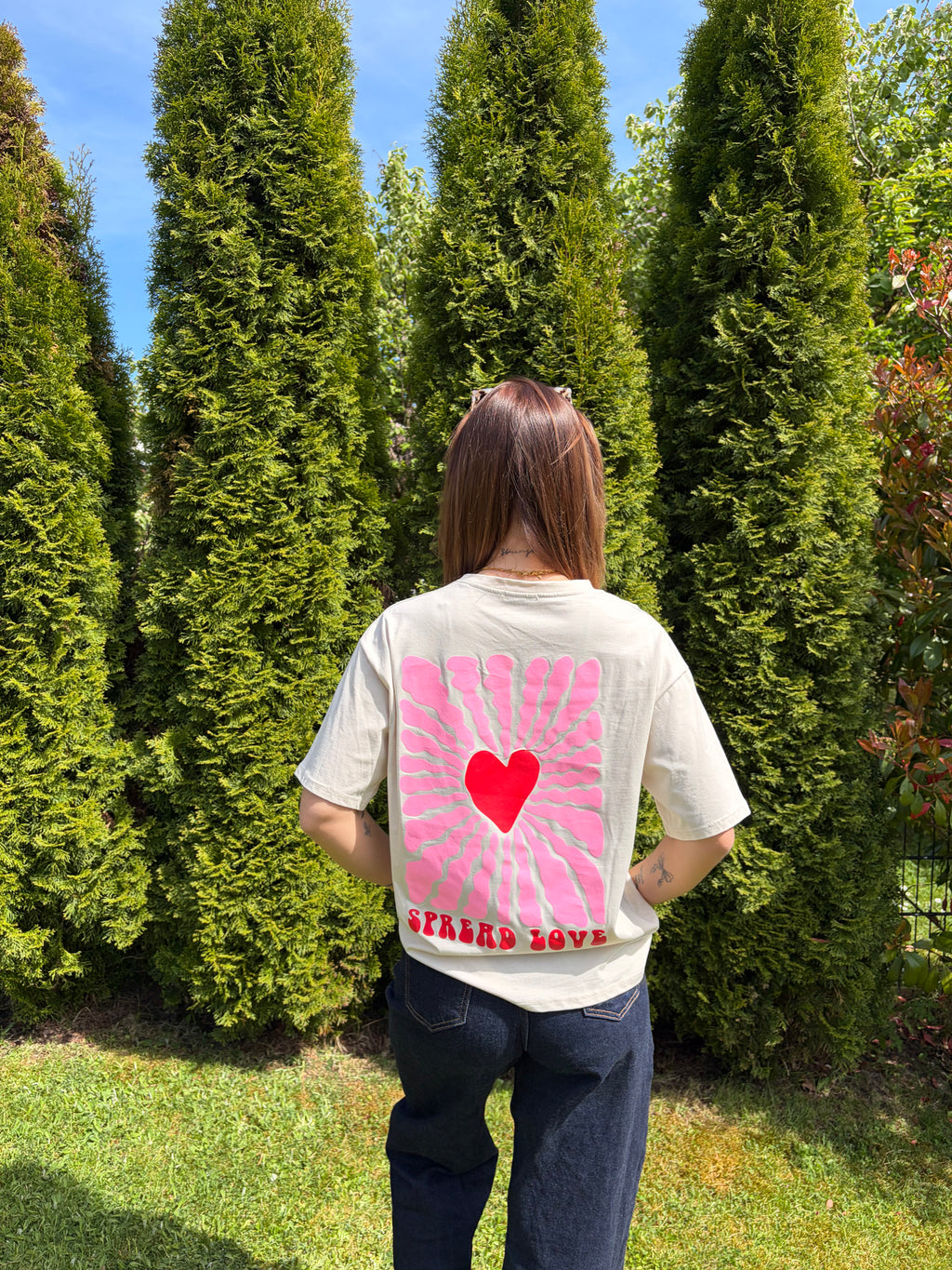 T-Shirt 'LOVE' in Beige