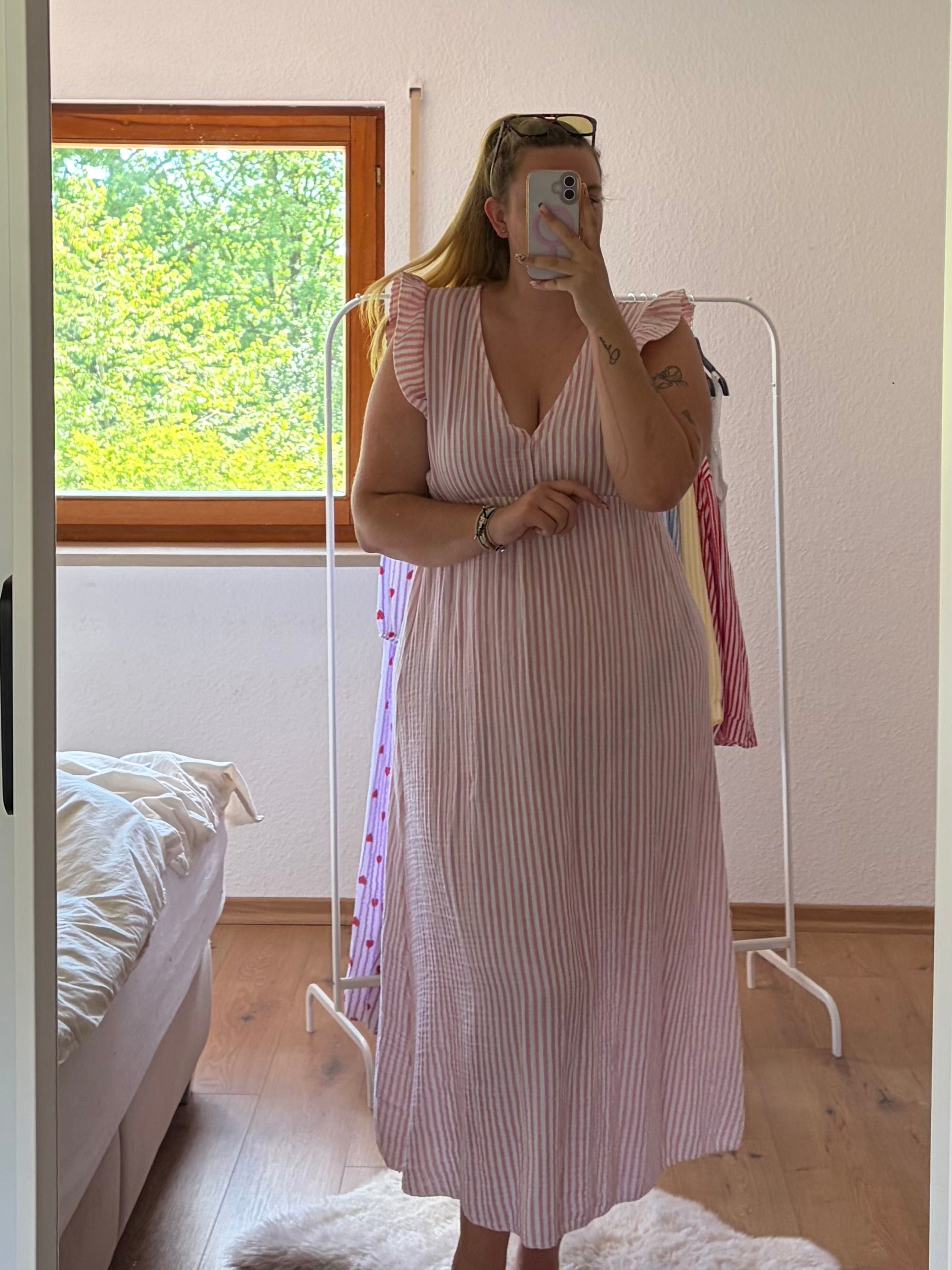 Musselin Kleid Stripe