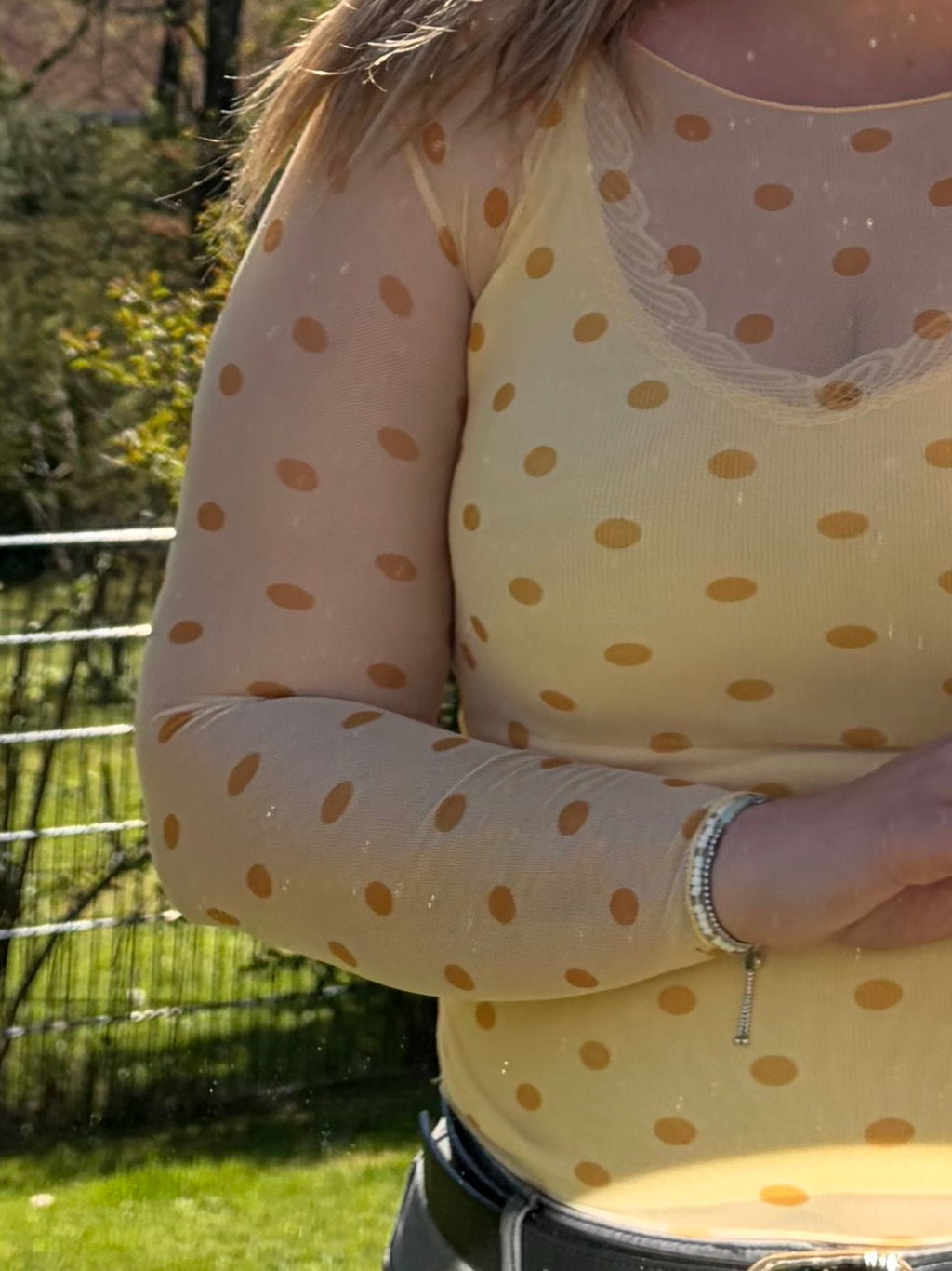 Mesh Oberteil 'Polka-Dot'