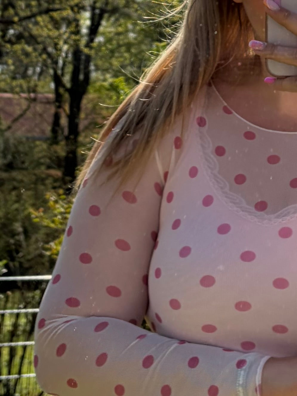 Mesh Oberteil 'Polka-Dot'