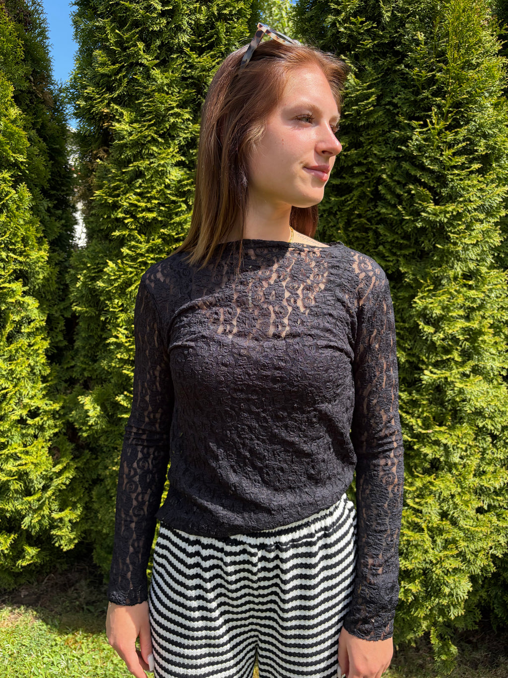 Spitzen Longsleeve 'Black'