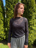 Spitzen Longsleeve 'Black'