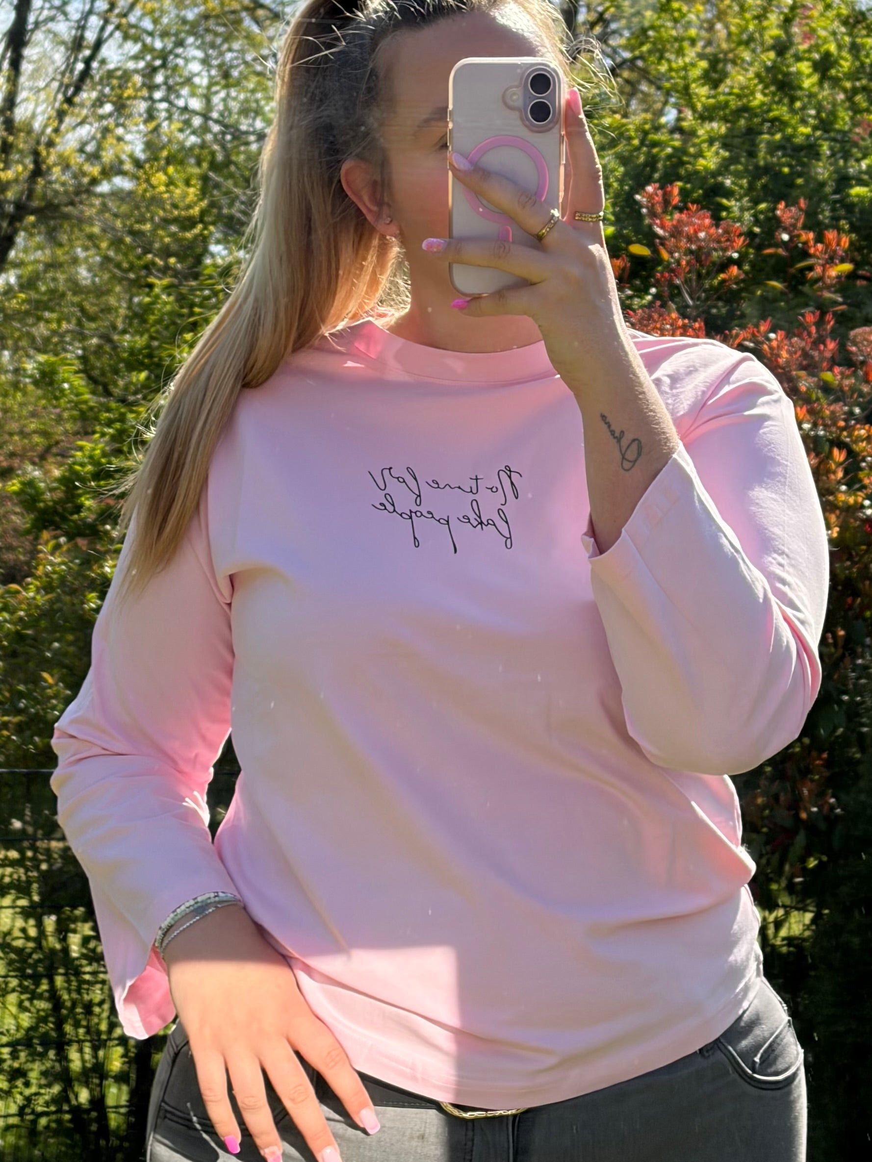 Sweatshirt 'No Time..' rosa