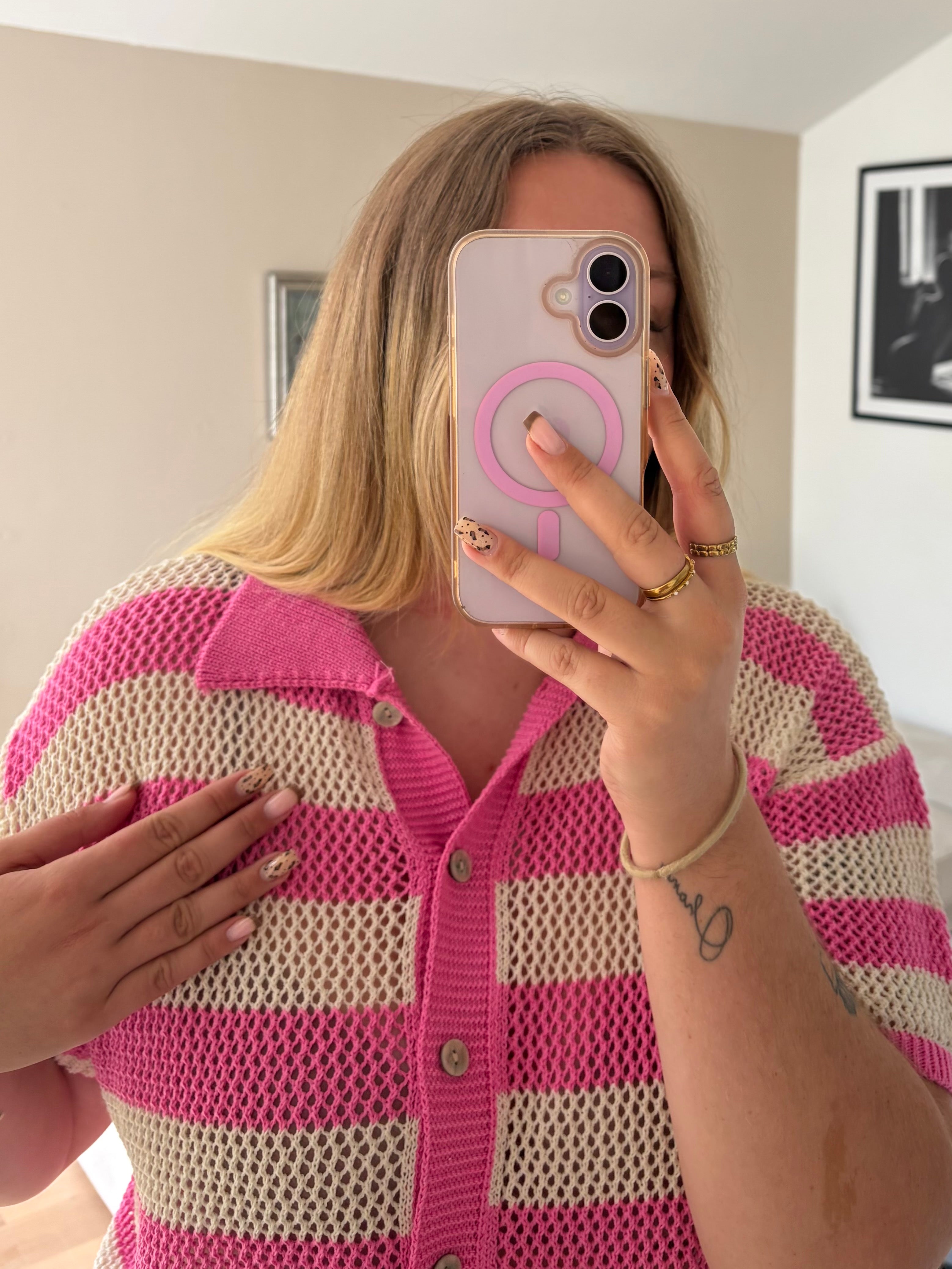 Häkel Cardigan Stripe