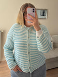 Cardigan 'HAPPY STRIPES' in Pastell Blau