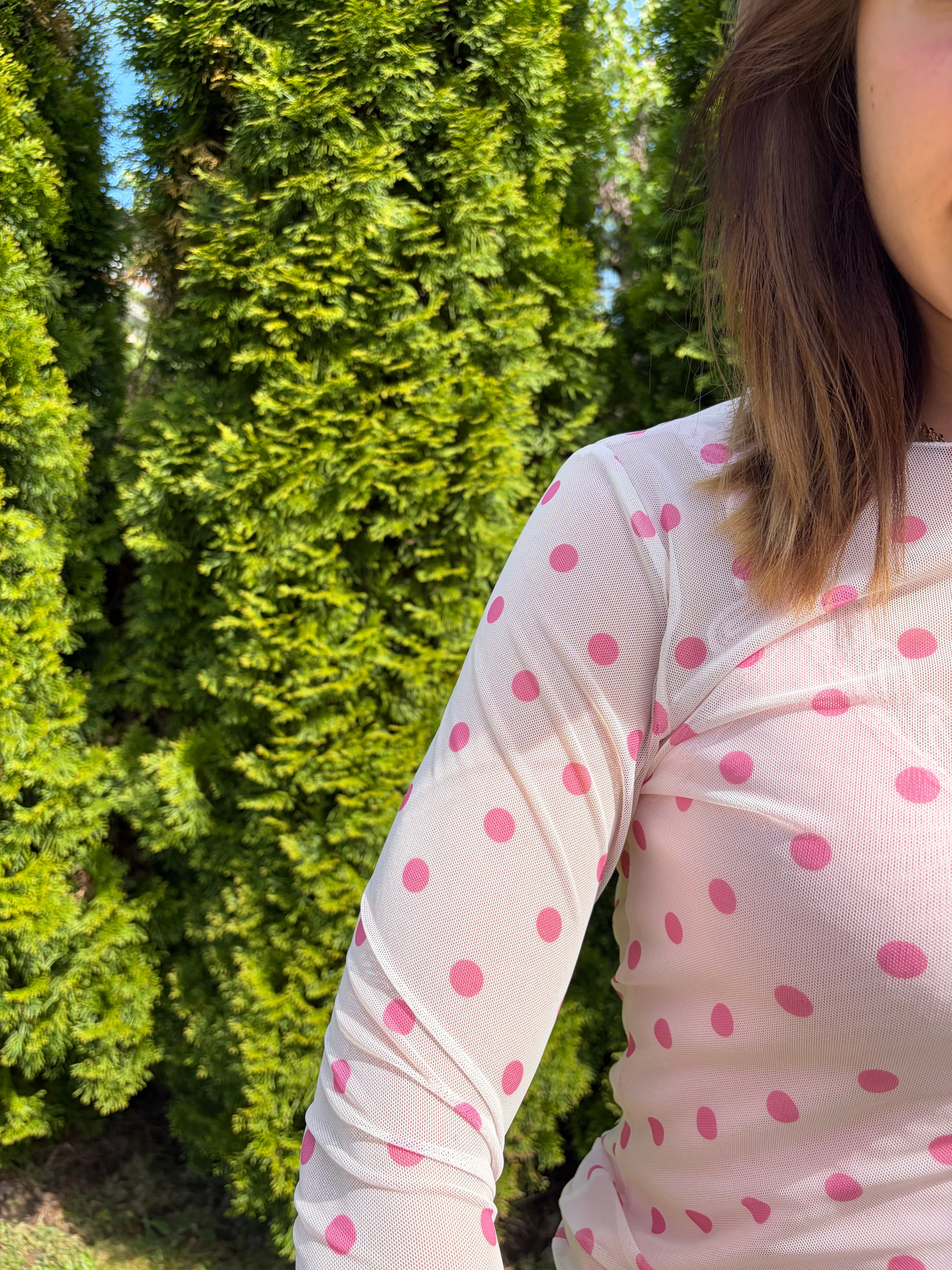 Mesh Oberteil 'Polka-Dot'