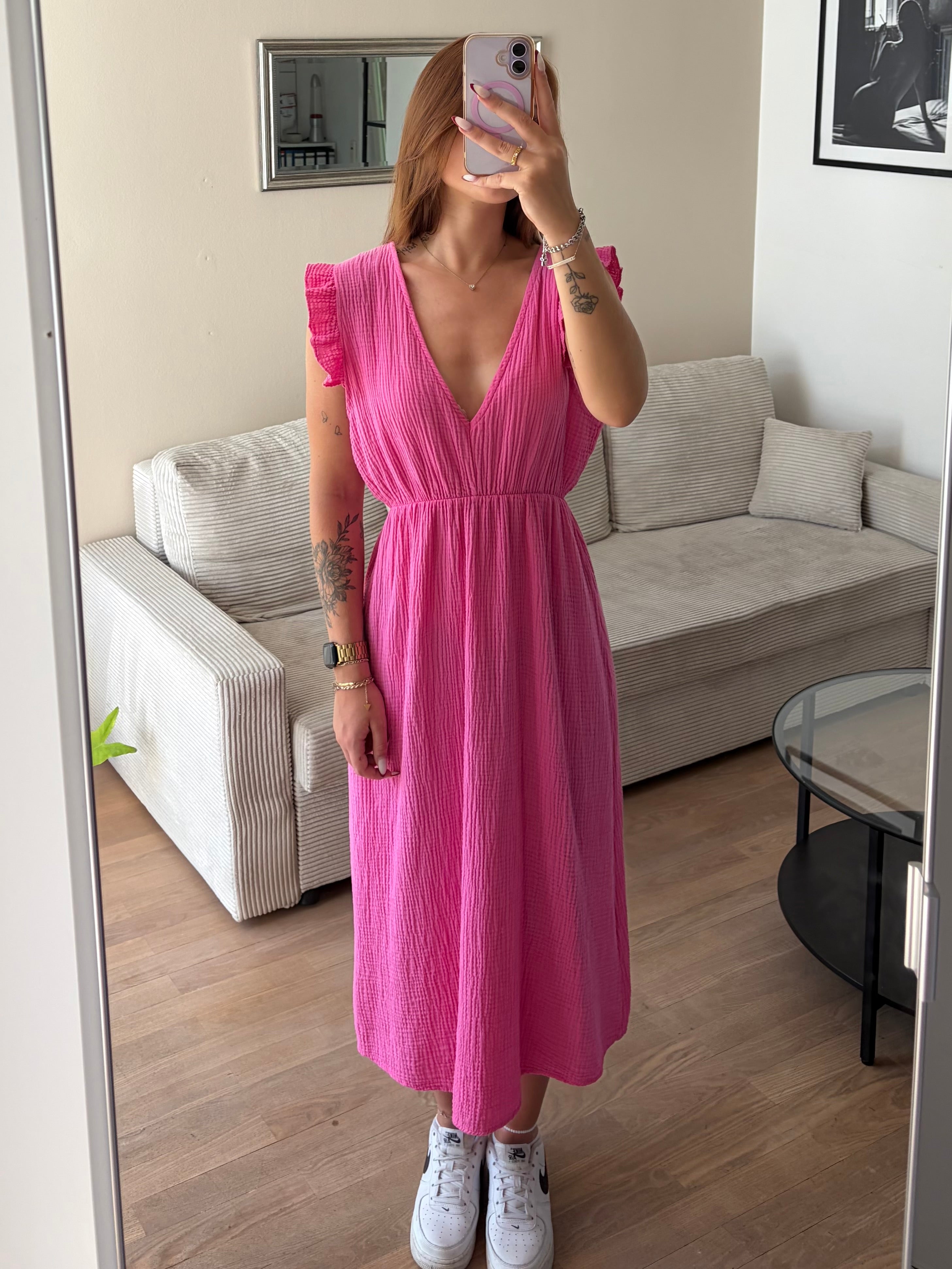 Musselin Kleid Pink