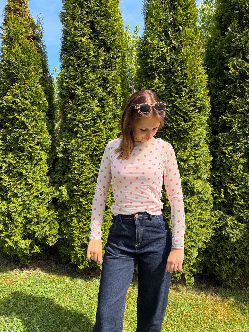Mesh Oberteil 'Polka-Dot'