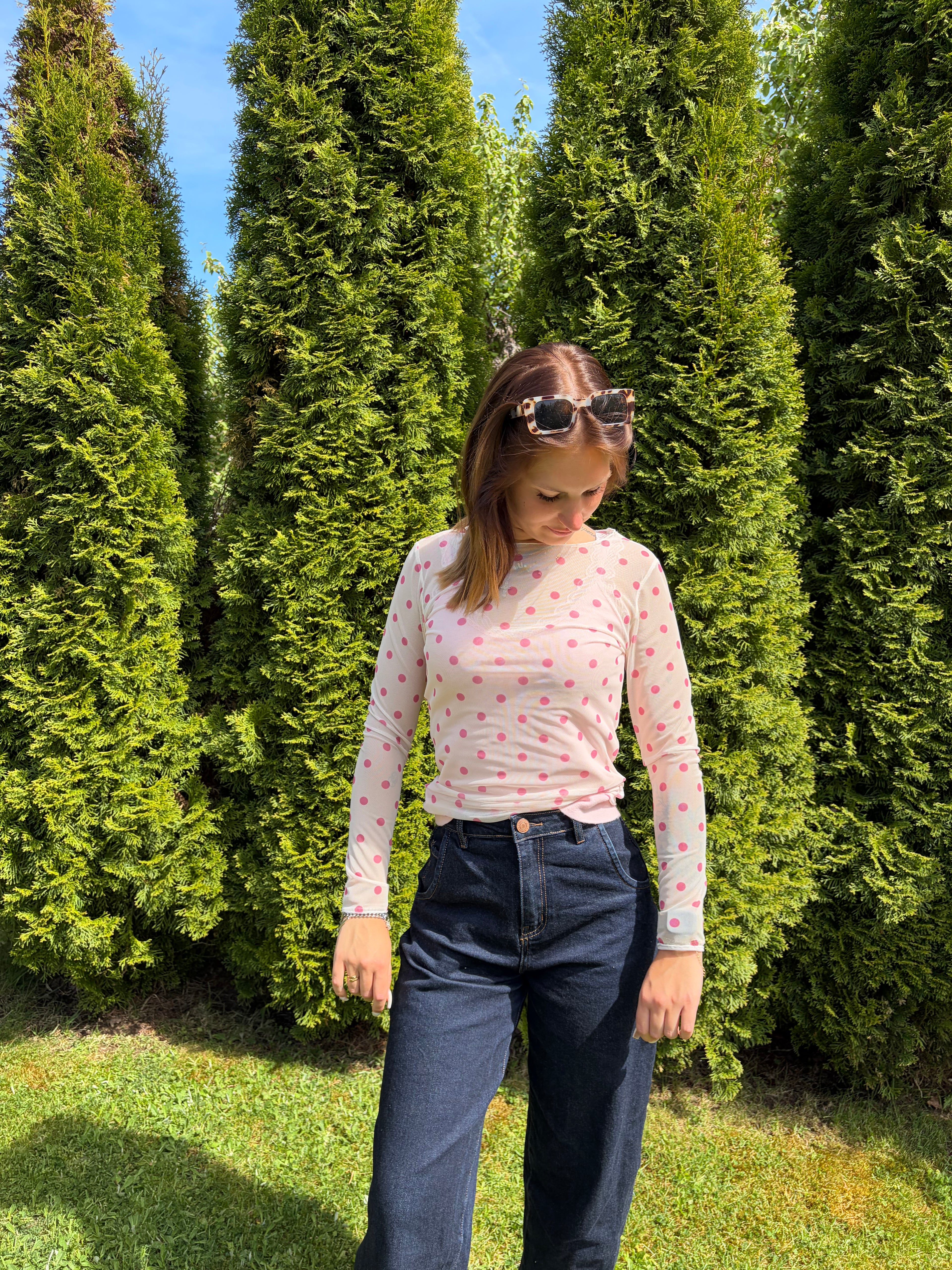 Mesh Oberteil 'Polka-Dot'