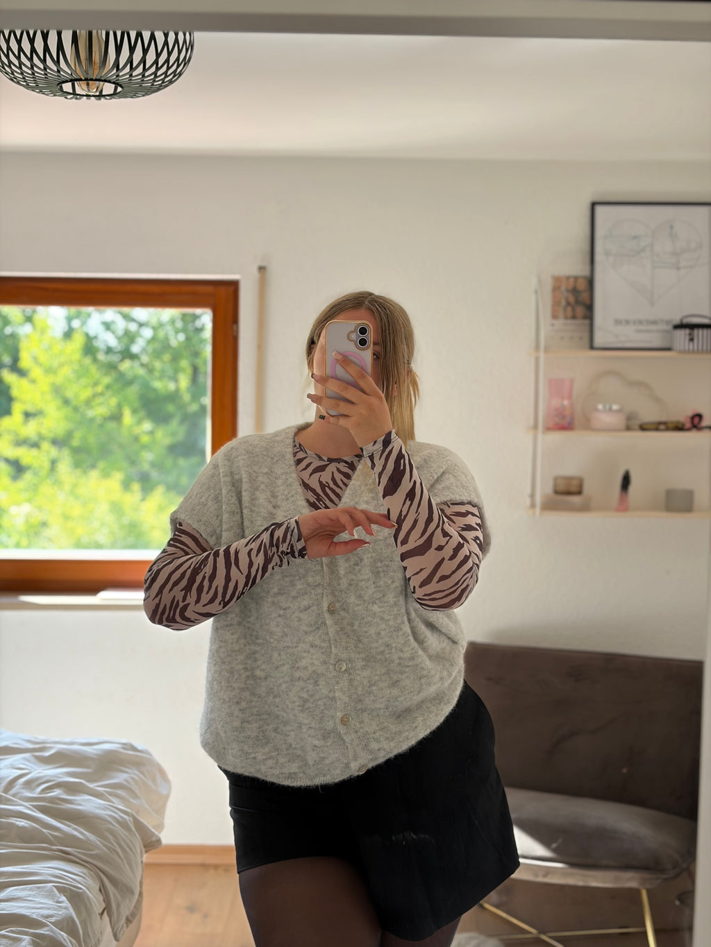 Oversize Weste 'Cozy' Grau