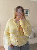 Cardigan 'HAPPY STRIPES' in Buttergelb