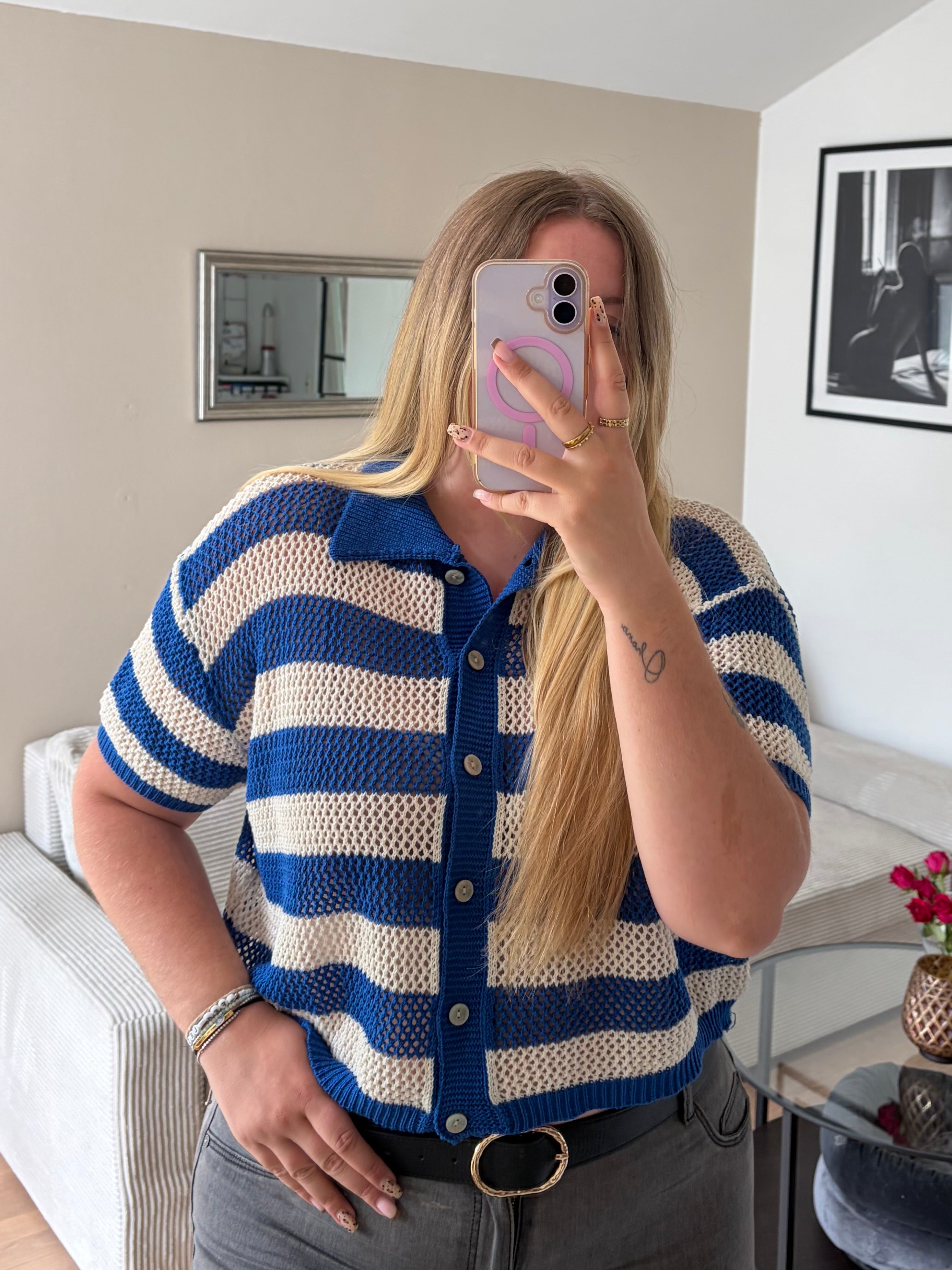 Häkel Cardigan Stripe