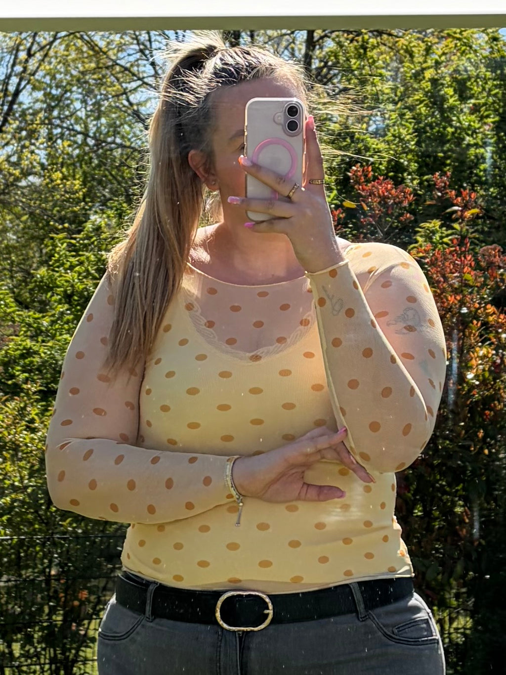 Mesh Oberteil 'Polka-Dot'