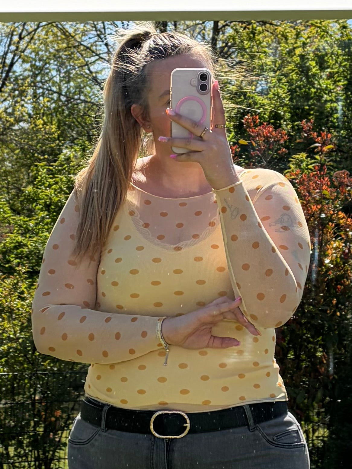 Mesh Oberteil 'Polka-Dot'